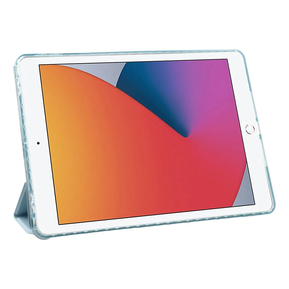 Tablet Case For iPad 10.2 (2021)  /  (2020)  /  (2019)  /  Air 10.5 inch (2019) Folding Stand Magnetic Leather Cover - Baby Blue - 4