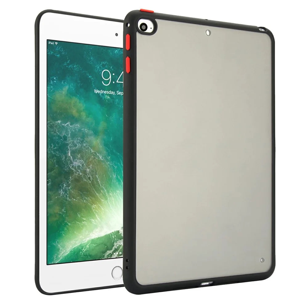 For iPad mini (2019) 7.9 inch  /  mini 4 Case Skin Touch Matte Acrylic TPU Shockproof Tablet Cover - Black - 1