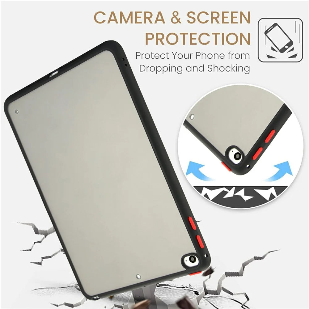 For iPad mini (2019) 7.9 inch  /  mini 4 Case Skin Touch Matte Acrylic TPU Shockproof Tablet Cover - Black - 3
