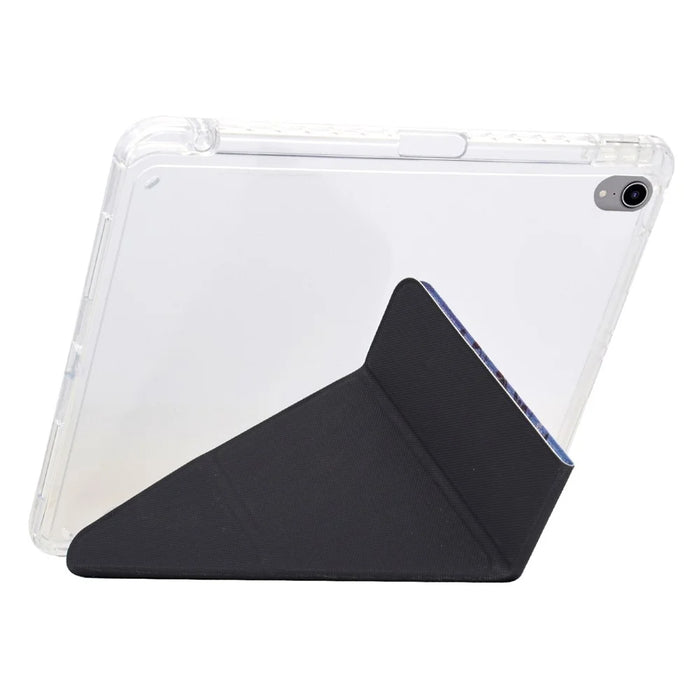 For iPad mini (2024) / (2021) Case Y-Fold Stand Pattern Print Leather + Clear Acrylic Tablet Cover with Pencil Holder - Phantom Wolf - 4