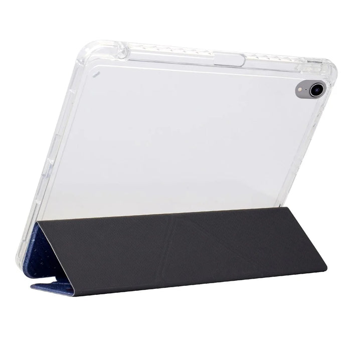 For iPad mini (2024) / (2021) Case Y-Fold Stand Pattern Print Leather + Clear Acrylic Tablet Cover with Pencil Holder - Phantom Wolf - 6