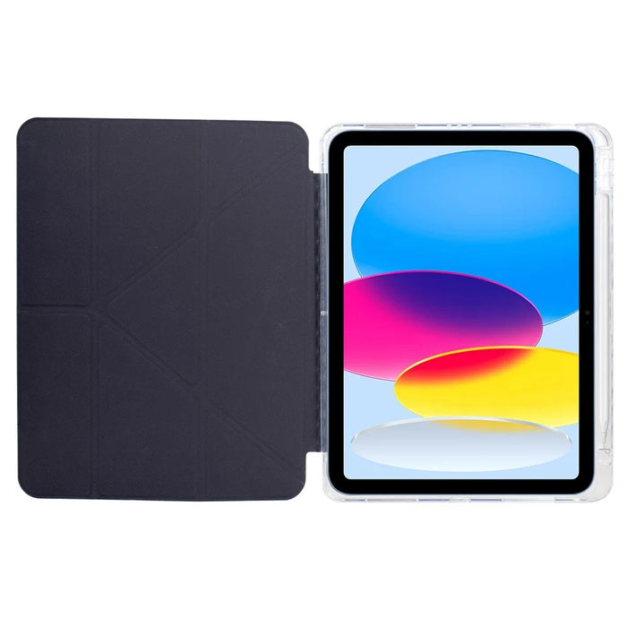 For iPad mini (2024) / (2021) Case Y-Fold Stand Pattern Print Leather + Clear Acrylic Tablet Cover with Pencil Holder - Phantom Wolf - 7
