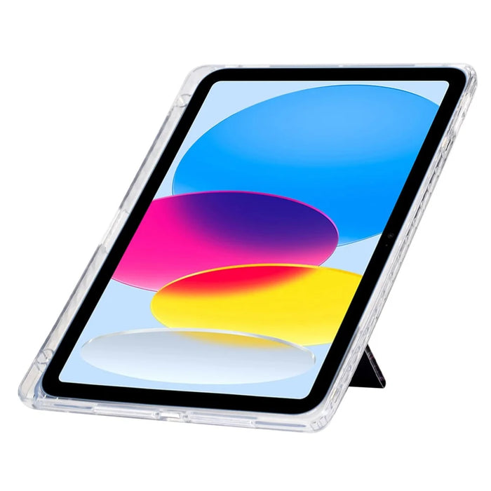 Tablet Case For iPad 9.7-inch (2018) / (2017) / Air 2 / Air (2013) , Y-Fold Stand Pattern Print Leather + Clear Acrylic Cover - Phantom Wolf - 3