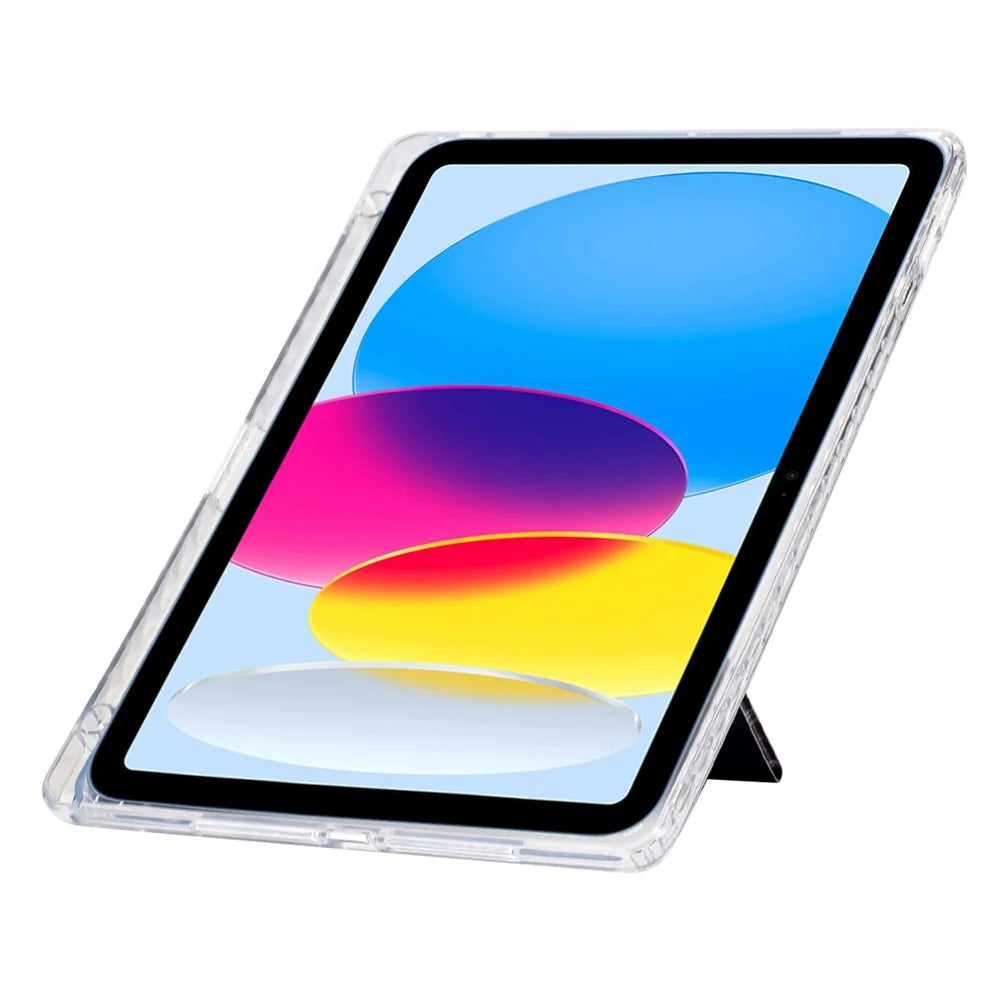 Tablet Case For iPad 10.2 (2020) / (2019) / Air 10.5 inch (2019) , Y-Fold Stand Pattern Print Leather + Clear Acrylic Cover - Phantom Wolf - 3