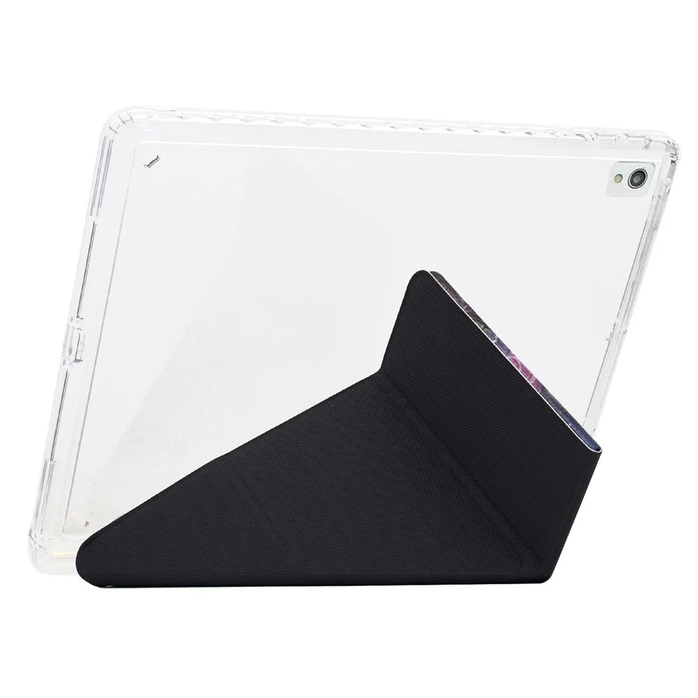 Tablet Case For iPad 10.2 (2020) / (2019) / Air 10.5 inch (2019) , Y-Fold Stand Pattern Print Leather + Clear Acrylic Cover - Phantom Wolf - 4