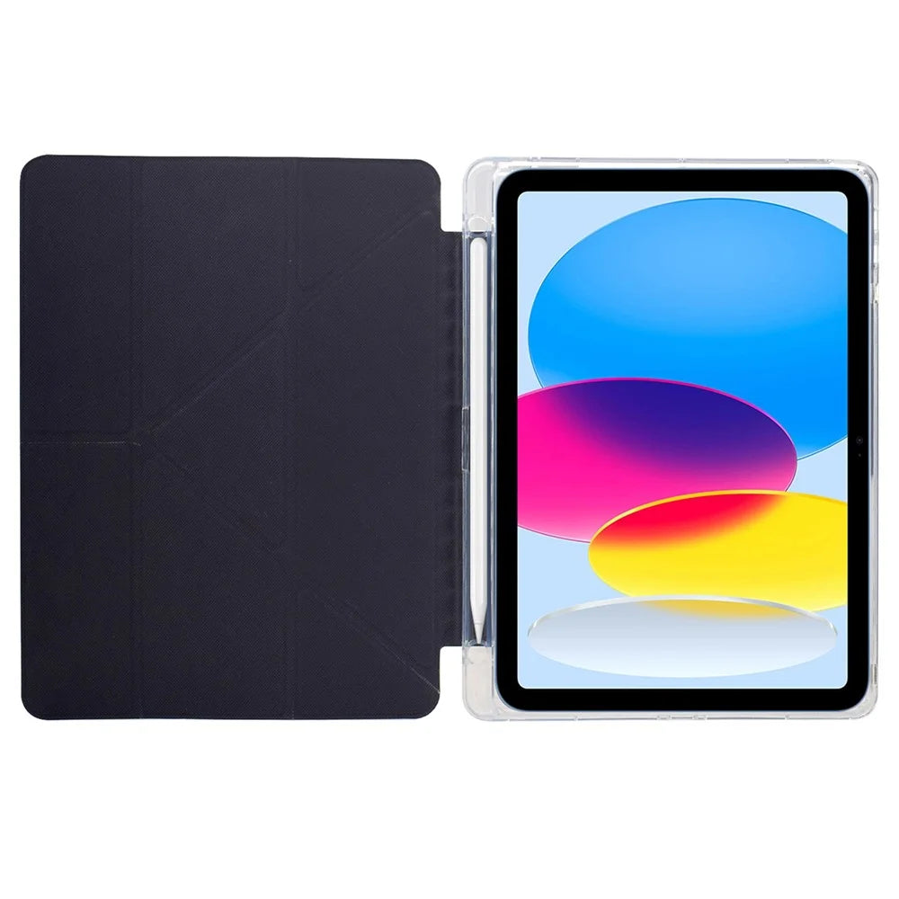Tablet Case For iPad 10.2 (2020) / (2019) / Air 10.5 inch (2019) , Y-Fold Stand Pattern Print Leather + Clear Acrylic Cover - Phantom Wolf - 7