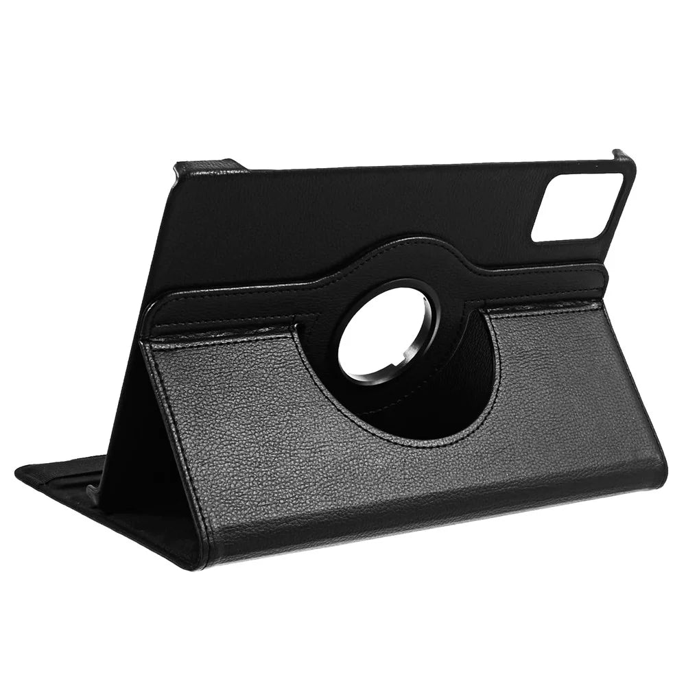For Lenovo Tab K11 Gen 2 / Idea Tab / Xiaoxin Pad 11 2025 Case Rotating Stand PU Leather + PC Tablet Cover with Elastic Band - Black - 2
