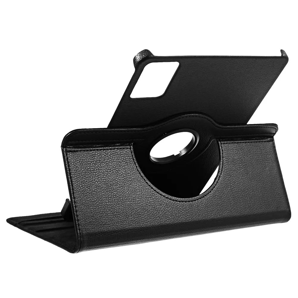 For Lenovo Tab K11 Gen 2 / Idea Tab / Xiaoxin Pad 11 2025 Case Rotating Stand PU Leather + PC Tablet Cover with Elastic Band - Black - 3