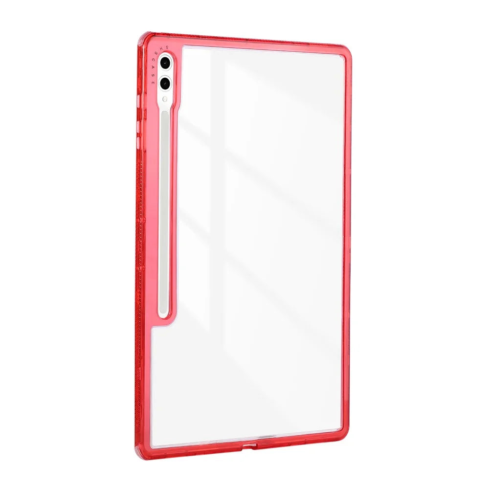 For Samsung Galaxy Tab S9 Ultra Clear Case 3 in 1 PC + TPU Shockproof Tablet Cover - Red - 7
