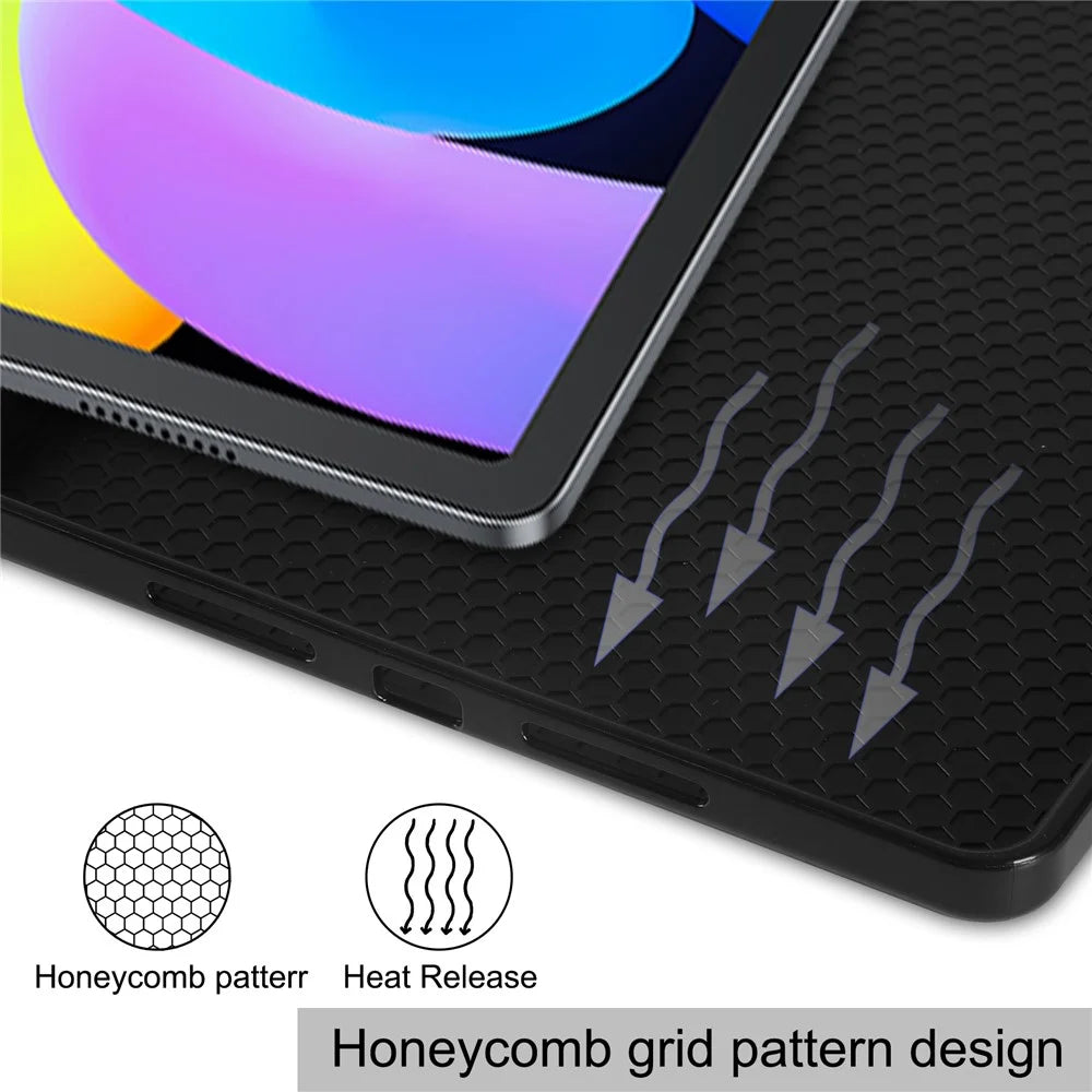 For Lenovo Tab K11 Gen 2 / Idea Tab / Xiaoxin Pad 11 2025 Stand Case Shock-Absorbent Leather Tablet Cover with Pen Slot - Black - 3