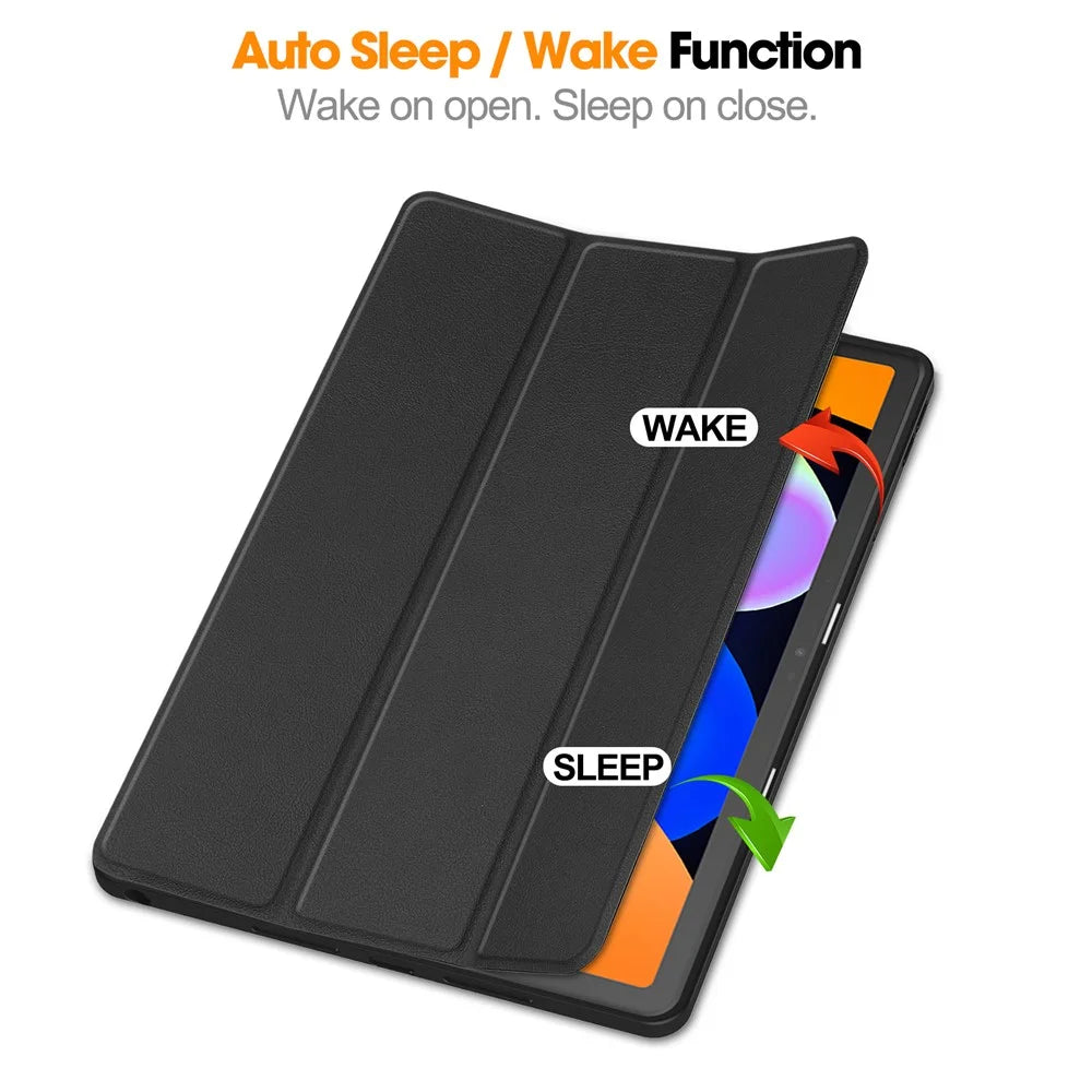 For Lenovo Tab K11 Gen 2 / Idea Tab / Xiaoxin Pad 11 2025 Stand Case Shock-Absorbent Leather Tablet Cover with Pen Slot - Black - 4