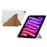 For iPad mini (2024) / (2021) Case Y-Fold Stand Pyramid-Patterned Leather + Clear Acrylic Tablet Cover with Pencil Holder - Gold - 3