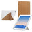 Tablet Case For iPad 9.7-inch (2018) / (2017) / Air 2 / Air (2013) , Y-Fold Stand Pyramid-Patterned Leather + Clear Acrylic Cover - Gold - 1