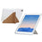 Tablet Case For iPad 9.7-inch (2018) / (2017) / Air 2 / Air (2013) , Y-Fold Stand Pyramid-Patterned Leather + Clear Acrylic Cover - Gold - 3
