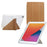 Tablet Case For iPad 10.2 (2020) / (2019) / Air 10.5 inch (2019) , Y-Fold Stand Pyramid-Patterned Leather + Clear Acrylic Cover - Gold - 1