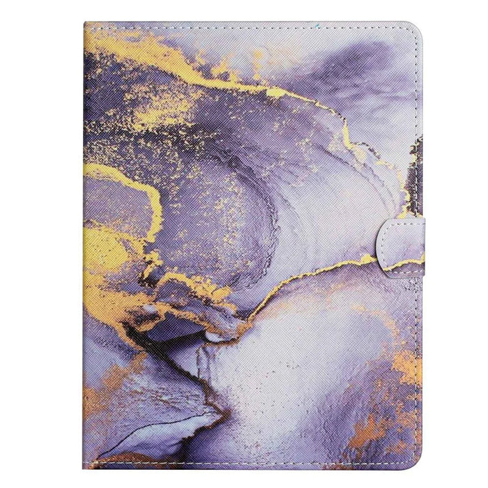 10-inch Tablet Universal PU Leather Case Stitching Marble Pattern Anti-scratch Protective Cover with Stand Card Holder - Purple Marble - 6