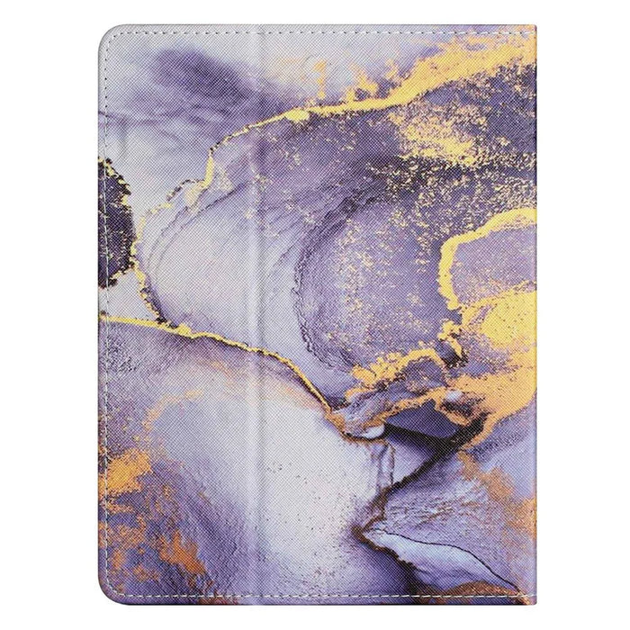 10-inch Tablet Universal PU Leather Case Stitching Marble Pattern Anti-scratch Protective Cover with Stand Card Holder - Purple Marble - 7