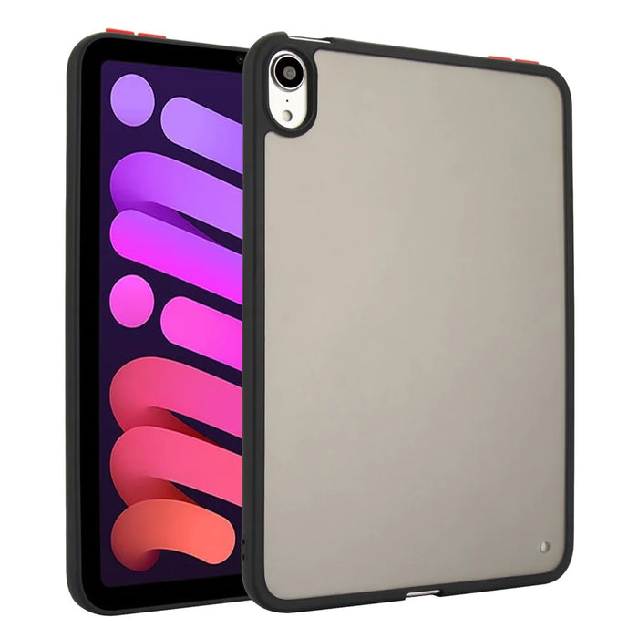 For iPad mini (2024)  /  (2021) Case Skin Touch Matte Acrylic TPU Shockproof Tablet Cover - Black - 1