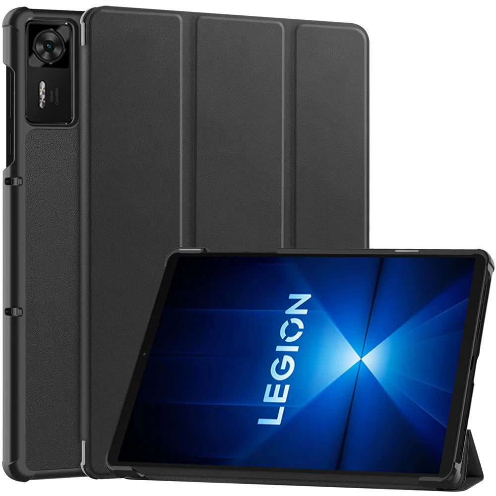 For Lenovo Legion Y700 Gen 4 Case Anti-Drop Leather Stand Tablet Cover - Black - 1