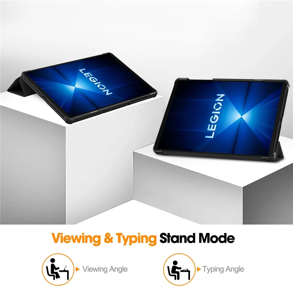 For Lenovo Legion Y700 Gen 4 Case Anti-Drop Leather Stand Tablet Cover - Black - 4