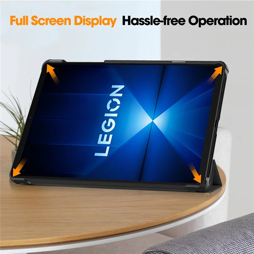 For Lenovo Legion Y700 Gen 4 Case Anti-Drop Leather Stand Tablet Cover - Black - 5