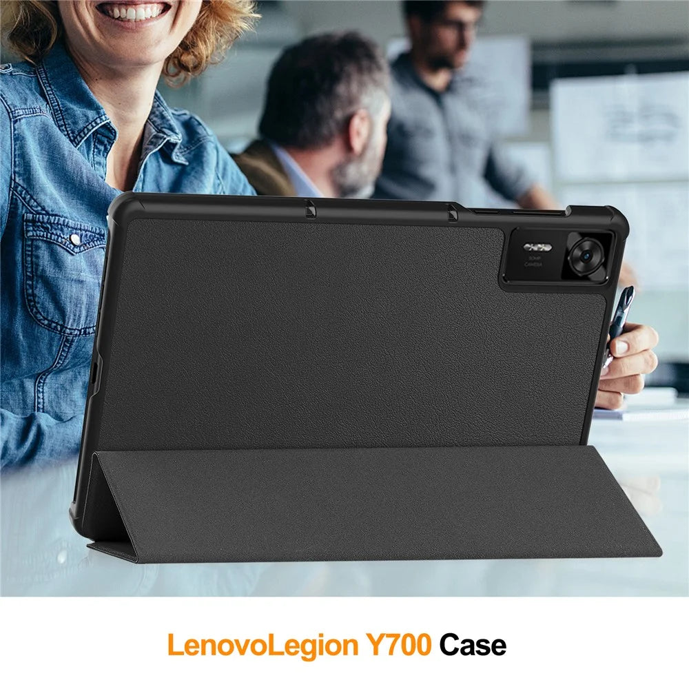For Lenovo Legion Y700 Gen 4 Case Anti-Drop Leather Stand Tablet Cover - Black - 7