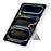 For iPad Pro 11 (2025) / (2024) Case Y-Fold Stand Pyramid-Patterned Leather + Clear Acrylic Tablet Cover with Pencil Holder - Gold - 3