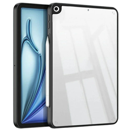 For iPad 10.2 (2021) / (2020) / (2019) Case TPU + Acrylic + PC Matte Shockproof Tablet Cover - Black - 1