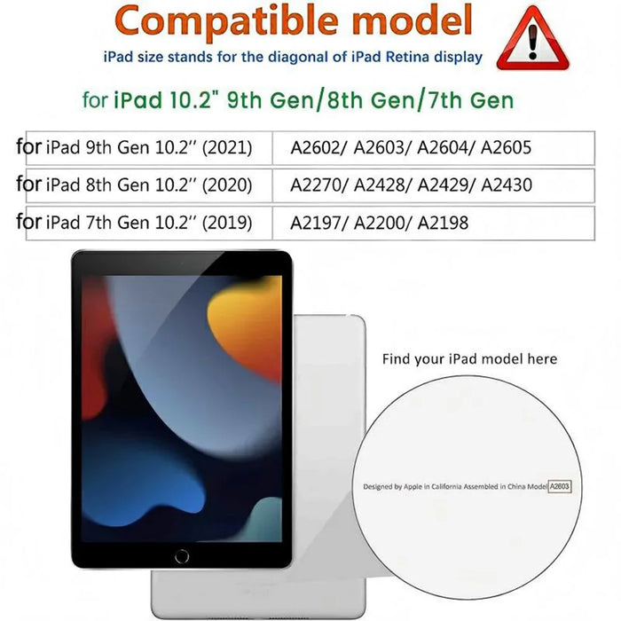 For iPad 10.2 (2021) / (2020) / (2019) Case TPU + Acrylic + PC Matte Shockproof Tablet Cover - Black - 4