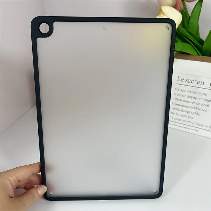 For iPad 10.2 (2021) / (2020) / (2019) Case TPU + Acrylic + PC Matte Shockproof Tablet Cover - Black - 5