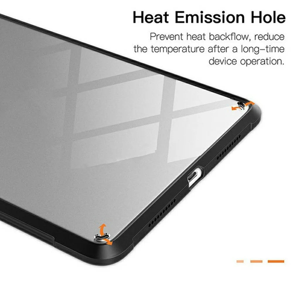 For iPad (2025) / iPad 10.9 (2022) Case TPU + Acrylic + PC Matte Shockproof Tablet Cover - Black - 5