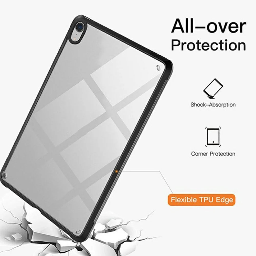 For iPad (2025) / iPad 10.9 (2022) Case TPU + Acrylic + PC Matte Shockproof Tablet Cover - Black - 6