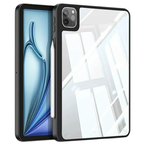 For iPad Air 13 (2026) / (2025) / (2024) / Pro 13 (2025) / 13 (2024) Case TPU + Acrylic + PC Matte Shockproof Tablet Cover - Black - 1