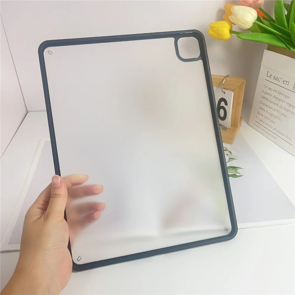 For iPad Air 13 (2026) / (2025) / (2024) / Pro 13 (2025) / 13 (2024) Case TPU + Acrylic + PC Matte Shockproof Tablet Cover - Black - 6