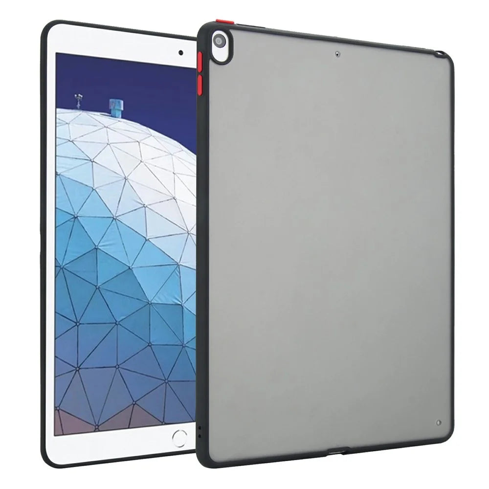 For iPad Air 10.5 inch (2019) Case Skin Touch Matte Acrylic TPU Shockproof Tablet Cover - Black - 1