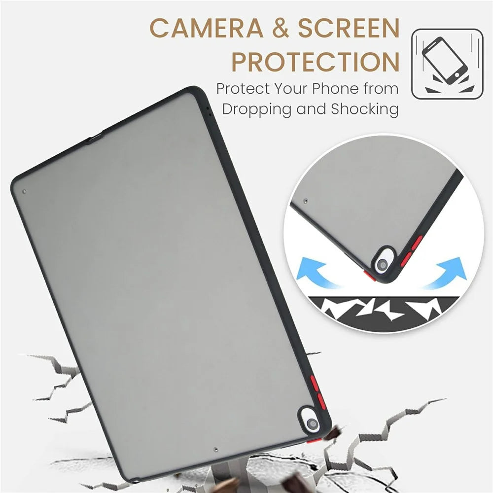 For iPad Air 10.5 inch (2019) Case Skin Touch Matte Acrylic TPU Shockproof Tablet Cover - Black - 2