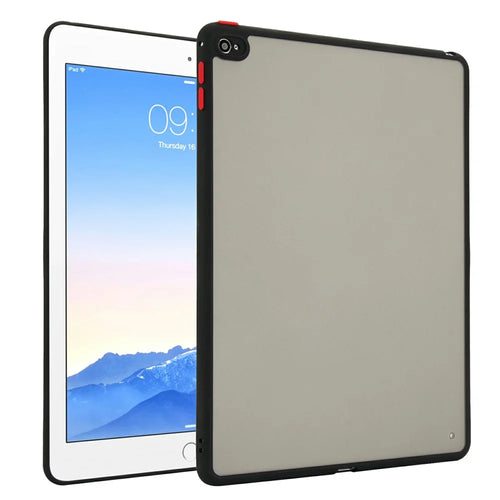 For iPad Air 2 Case Skin Touch Matte Acrylic TPU Shockproof Tablet Cover - Black - 1
