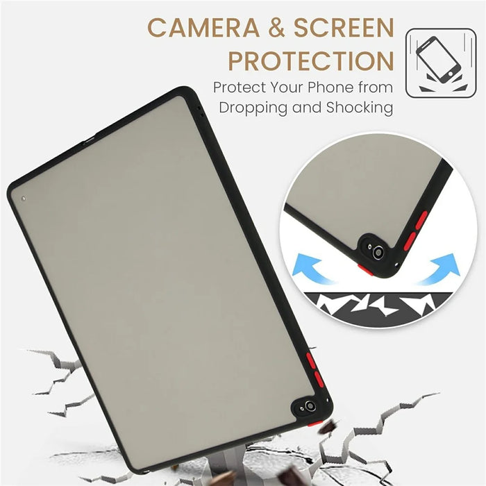 For iPad Air 2 Case Skin Touch Matte Acrylic TPU Shockproof Tablet Cover - Black - 2