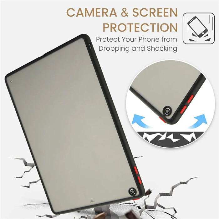 For iPad 9.7-inch (2018)  /  (2017) Case Skin Touch Matte Acrylic TPU Shockproof Tablet Cover - Black - 2