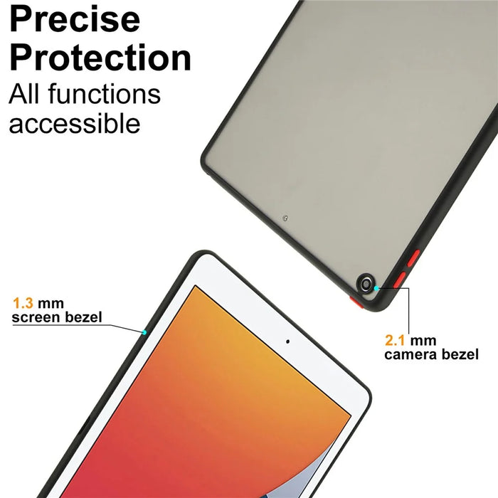 For iPad 9.7-inch (2018)  /  (2017) Case Skin Touch Matte Acrylic TPU Shockproof Tablet Cover - Black - 4