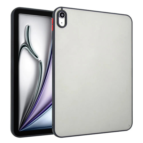 For iPad (2025)  /  10.9 (2022) Case Skin Touch Matte Acrylic TPU Shockproof Tablet Cover - Black - 1