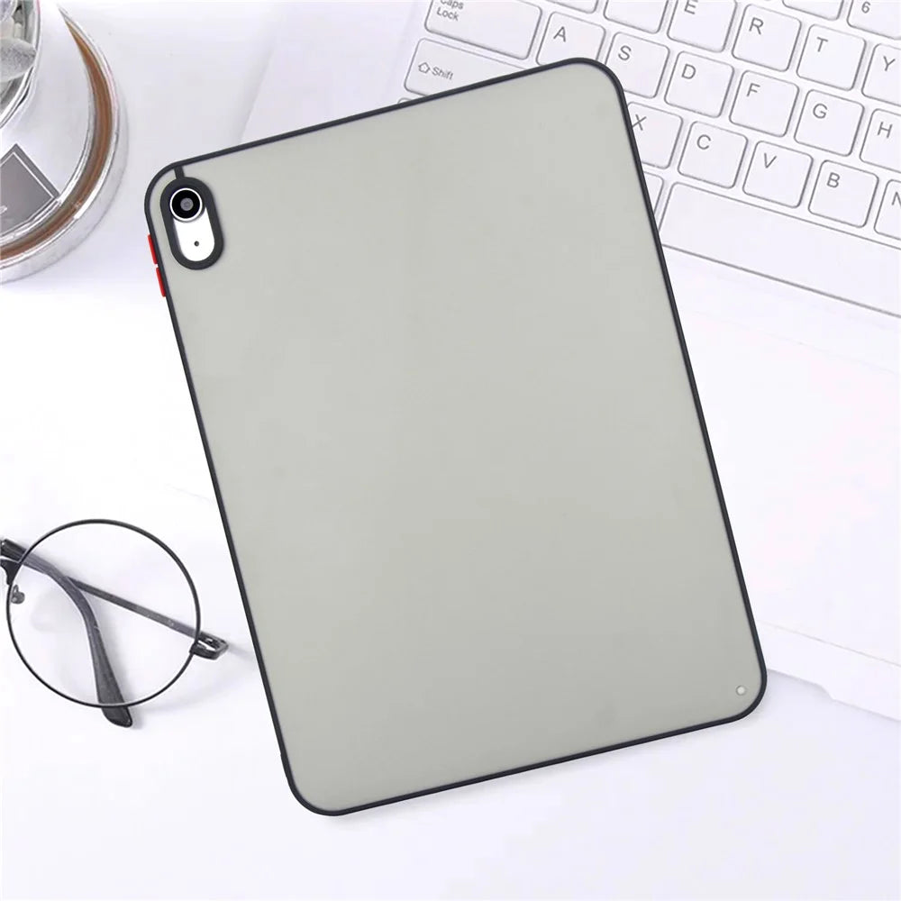 For iPad (2025)  /  10.9 (2022) Case Skin Touch Matte Acrylic TPU Shockproof Tablet Cover - Black - 7