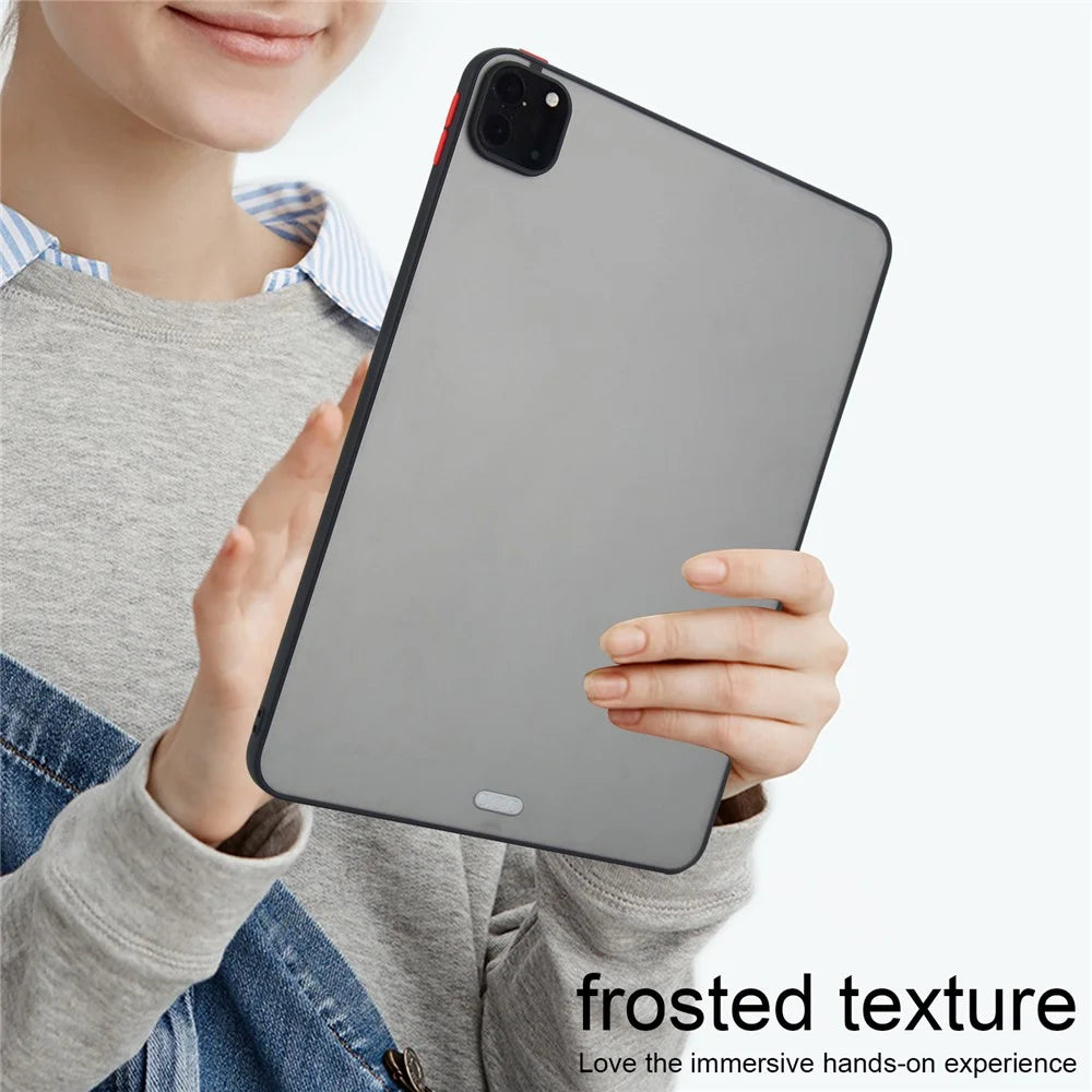 Tablet Case For iPad Pro 12.9 (2022)  /  (2021)  /  (2020)  /  (2018) Skin Touch Matte Acrylic TPU Shockproof Cover - Black - 6