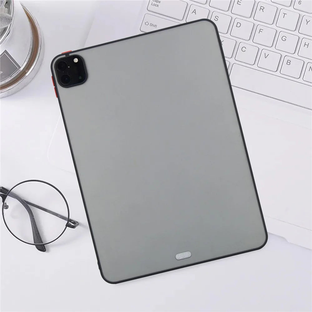 Tablet Case For iPad Pro 12.9 (2022)  /  (2021)  /  (2020)  /  (2018) Skin Touch Matte Acrylic TPU Shockproof Cover - Black - 7