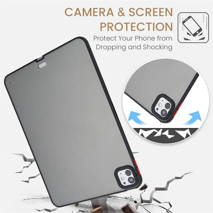 For iPad Pro 11 (2025) / 11 (2024) Case Skin Touch Matte Acrylic TPU Shockproof Tablet Cover - Black - 2