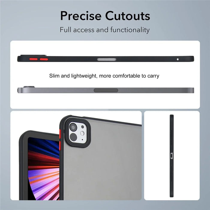 For iPad Pro 11 (2025) / 11 (2024) Case Skin Touch Matte Acrylic TPU Shockproof Tablet Cover - Black - 3