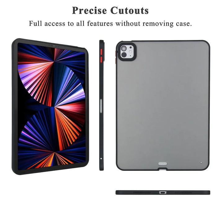 For iPad Pro 11 (2025) / 11 (2024) Case Skin Touch Matte Acrylic TPU Shockproof Tablet Cover - Black - 4