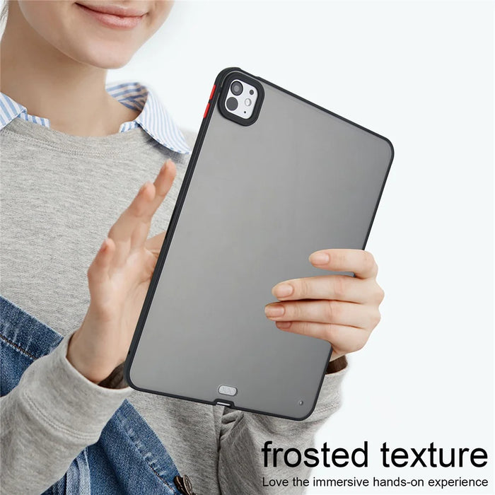 For iPad Pro 11 (2025) / 11 (2024) Case Skin Touch Matte Acrylic TPU Shockproof Tablet Cover - Black - 6