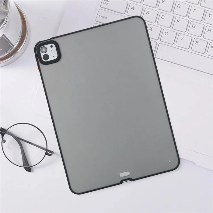 For iPad Pro 11 (2025) / 11 (2024) Case Skin Touch Matte Acrylic TPU Shockproof Tablet Cover - Black - 7