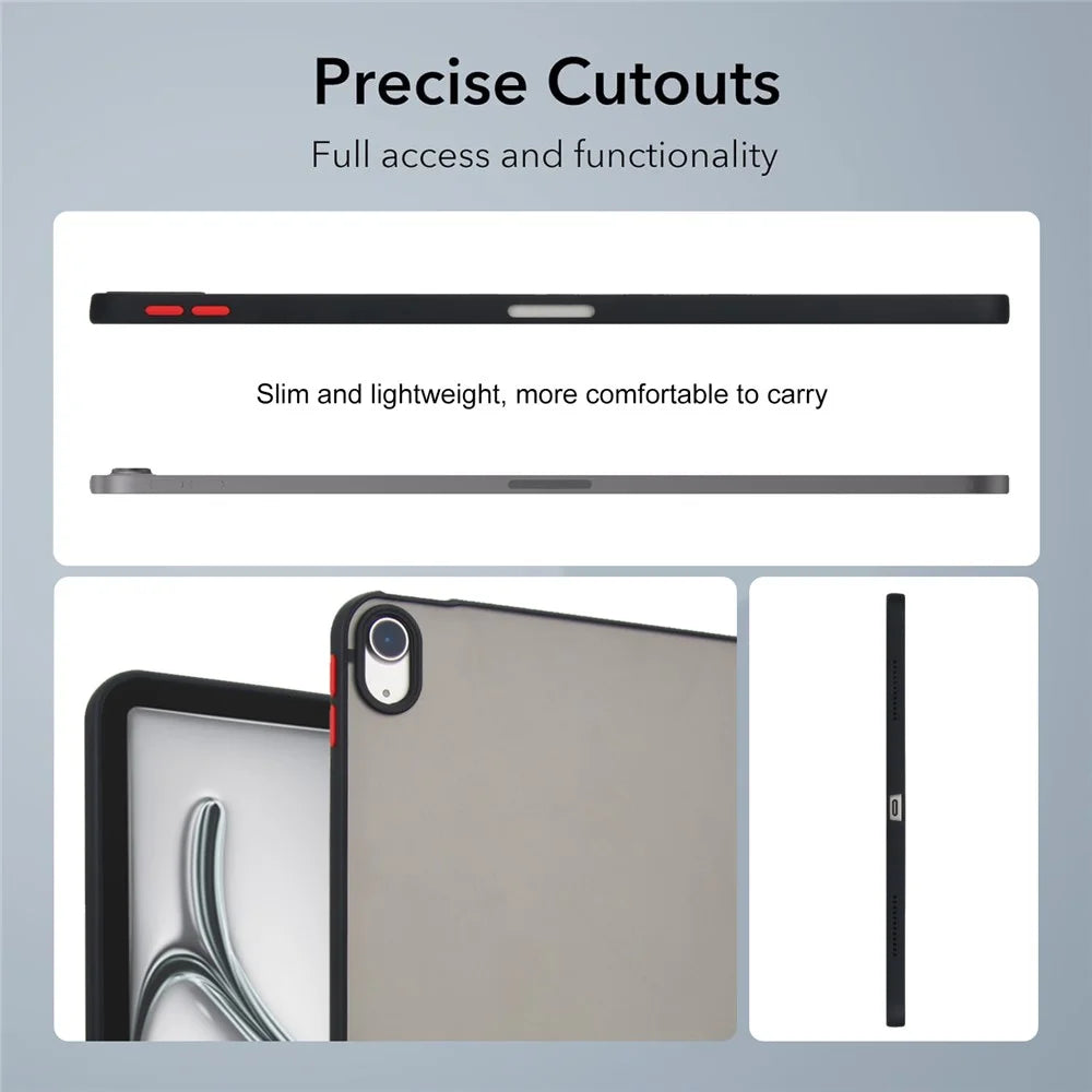 For iPad Air 13 (2026) / (2025) / (2024) Case Skin Touch Matte Acrylic TPU Shockproof Tablet Cover - Black - 3